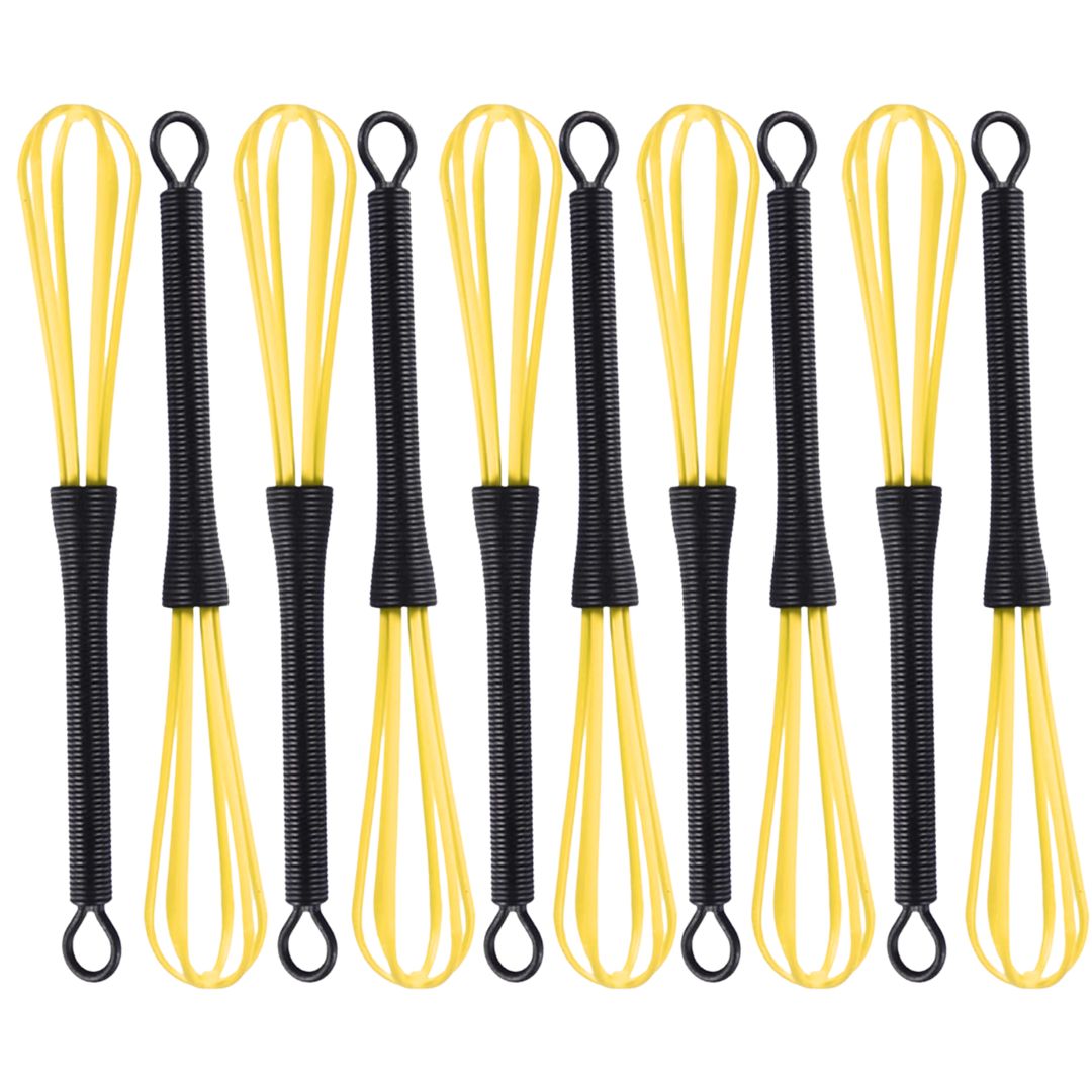 Hair Color Whisk – YELLOW – Mini Plastic Dye Mixer for Hair Color, Salon & Barber Use – Multi-Purpose Kitchen Tool for Baking & Dressing (7 x 1.2 in)