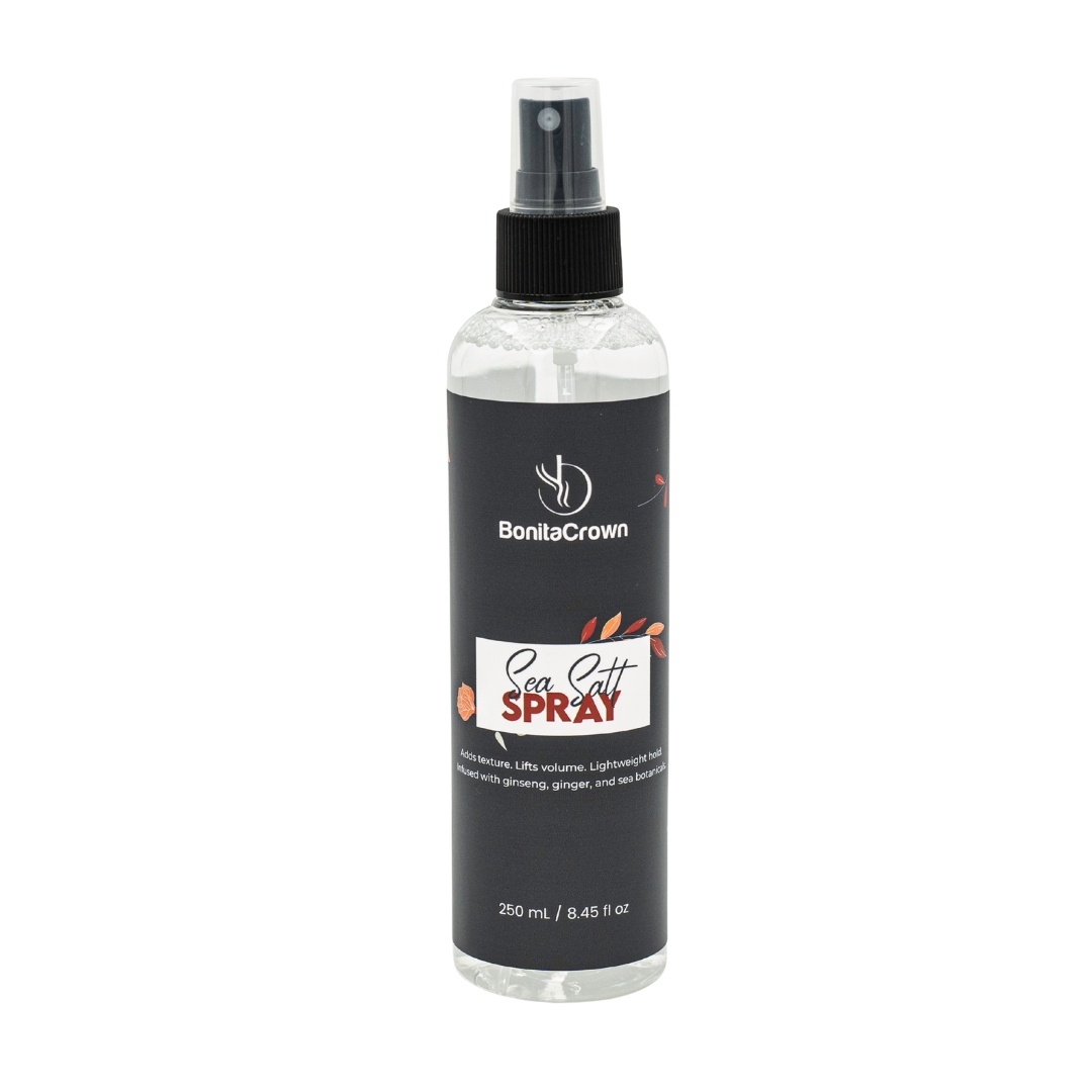 Bonita Crown Sea Salt Spray – 250ml / 8.45 fl oz | Volumizing & Texturizing Hair Spray with Ginseng, Ginger & Sea Botanicals | Lightweight Hold for Effortless Beach Waves & Matte Finish