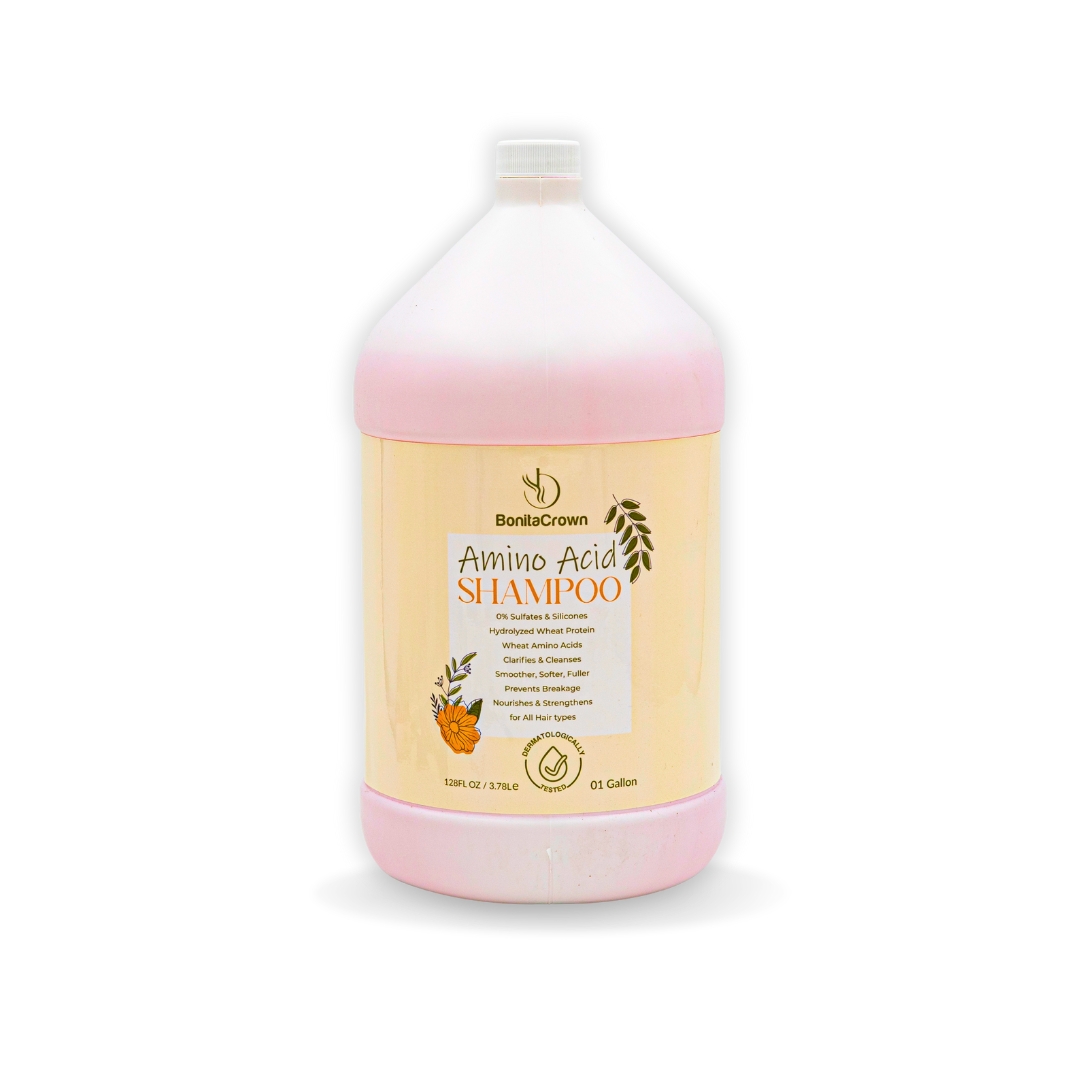 Bonita Crown Amino Acid Shampoo – 1 Gallon (128 fl oz) | Sulfate & Silicone-Free | With Hydrolyzed Wheat Protein, Caffeine & Collagen | Smooths, Strengthens & Adds Fullness | Nourishing Shampoo for All Hair Types
