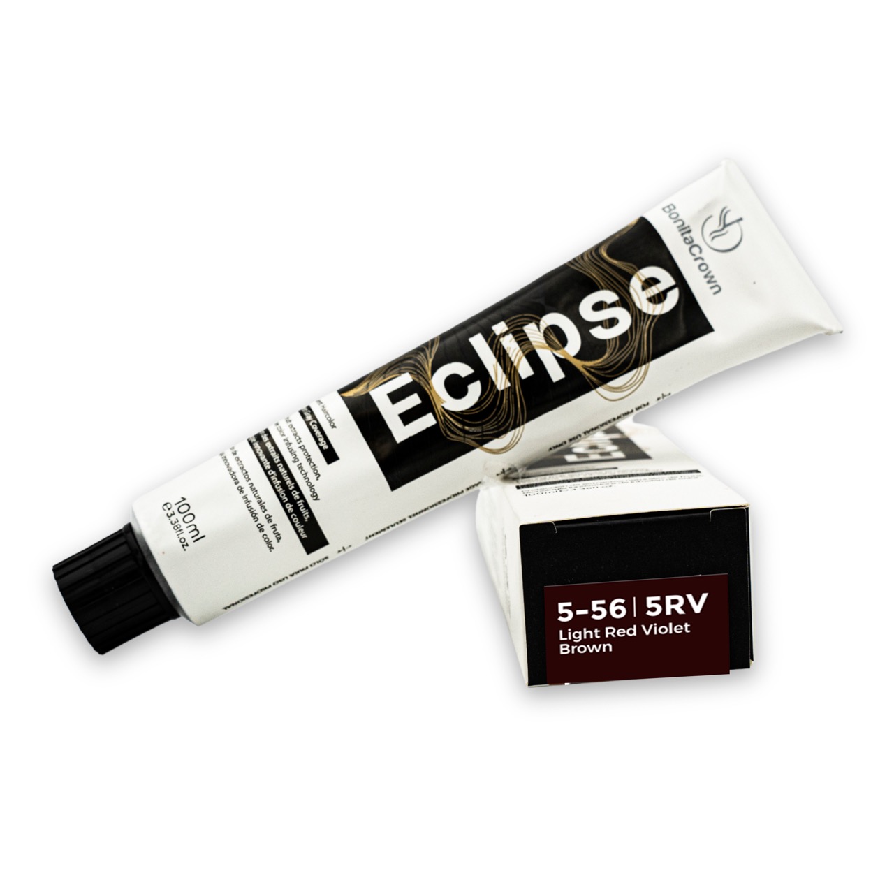 5-56 | 5RV – Light Red Violet Brown Bonita Crown Eclipse Permanent Hair Color – Salon-Quality, Full Gray Coverage, Enriched with Natural Fruit Extracts for Long-Lasting Shine – 100ml