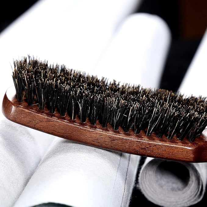 Men Grooming Wood Handle Soft Hair Brush Beard Trimming and Hair Styling Barbershop Hair Brush
