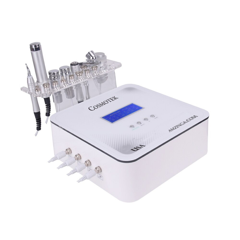 Multi 8 in 1 Skin Energy Activation Instrument Ultrasonic RF Facial Machine Micro Current Facial Rf Machine with Galvanic Eye Probe, Electroporation Probe, Facial RF Probe, Microdermabrasion head, Oxygen Spray gun, Cooling Freeze Probe