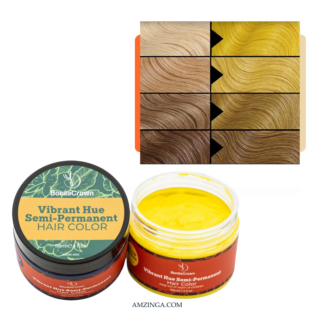 Yellow Passion Semi-Permanent Hair Color – BonitaCrown 4oz – Vibrant Bright Yellow Hair Dye with Nourishing Oils for Professional or At-Home Use – Salon Quality, Ammonia-Free, Long-Lasting Fashion Color – Fade-Resistant, Color-Depositing Formula for Vivid Yellow, Punk & Alternative Hairstyles – Cruelty-Free – Made in USA – Gift for Hair Color Enthusiasts
