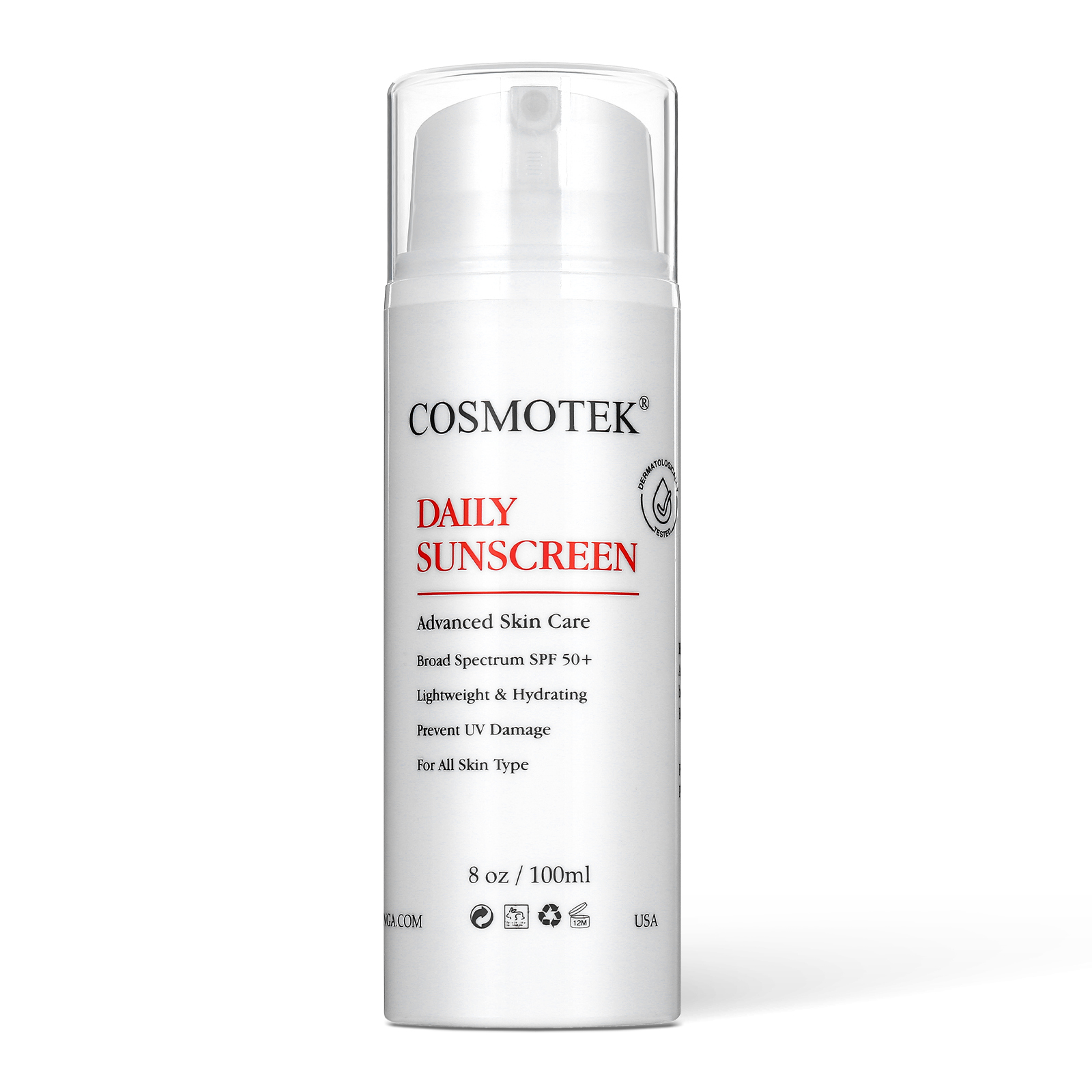 Daily Sunscreen UV Sheer Face Sunscreen, SPF 50+ Hydrating Sunscreen for Face, Helps Even Skin Tones and Soothe Heated Skin, Water Resistant up to 60 Minutes, No White Cast