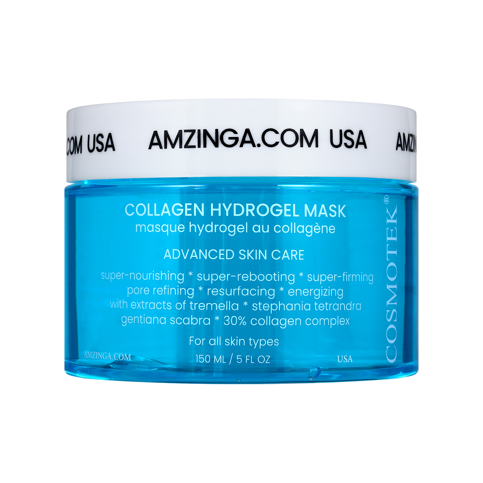 Collagen Hydrogel Mask -Hyaluronic Acid Gel Facial Mask Skin Care Treatment, Brightening, Hydrating Anti Aging Face Mask & Moisturizer Helps Transform Dry Skin W/Collagen, Chamomile, & Aloe Vera