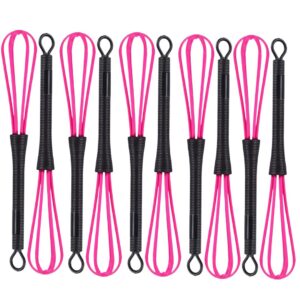 10 PCS Hair Color Whisk – PINK – Mini Whisk for Hair Dye Mixing, Professional Salon & Barber Tool – Multi-Purpose Plastic Dye Mixer for Kitchen Baking, Salad Dressing, Craft Paint, Epoxy Resin, Small Batch Blending (7 x 1.2 in)