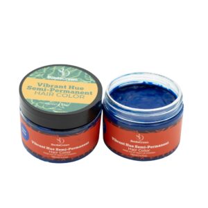 Navy Noir Semi-Permanent Hair Color – BonitaCrown 4oz – Navy Blue Hair Dye with Nourishing Oils, Ammonia-Free & Fade-Resistant – Vibrant Long-Lasting Formula for Professional or At-Home Use (Blue-Black Shade)