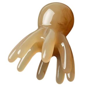 Light Brown Resin Scalp Comb – Octopus Brush Portable Hair Tool for Scalp Care and Relaxation – Scalp Massager & Detangler