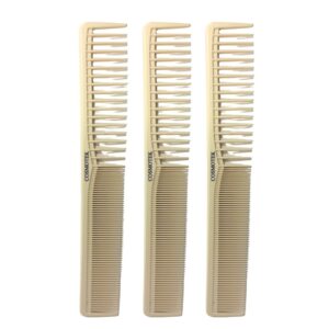 2 PCS Professional Hair Styling Comb with Fine & Wide Teeth – Classic Salon Comb for Detangling, Sectioning, Grooming & Teasing – Double-Sided Styling Tool (2 Pack)