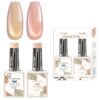 Cosmotek Cat Eye Duo Gel Set – Peach & Pink Blossom (CTK-D09) – Premium Magnetic Gel Polish with Apricot Peach & Pastel Rose Shimmer, Velvet & Halo Effect, Soak-Off Nail Art Kit (2 x 15ml)