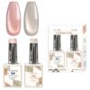 Cosmotek Cat Eye Duo Gel Set – Rose Quartz & Birch (CTK-D11) – Premium Magnetic Gel Polish with Blush Pink & Silver Grey Shimmer, Velvet & Halo Effect, Soak-Off Nail Art Kit (2 x 15ml)