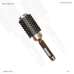 Round Hair Brush with Boar Bristle – Ionic Tech Ceramic Professional Barrel Brush for Blow Drying, Curling & Styling (2.9 Inch) – Anti-Static, Frizz Control, Volumizing for All Hair Types