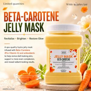 DOUCE BRISE Beta-Carotene Jelly Mask – Clinical Skincare Revitalizing & Radiance-Boosting Treatment – Brightening Gel Face Mask with Vitamin A & Antioxidants for Dull Skin, Uneven Tone & Loss of Glow – Korean Beauty, Spa Quality Skincare, Large 23 fl. oz. Jar, Luxury Gift for Women