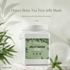 DOUCE BRISE Tea Tree Jelly Mask – Clinical Skincare Oil-Balancing & Soothing Treatment – Calming Gel Mask with Tea Tree Oil for Acne-Prone, Oily & Congested Skin – Mattifying Face Mask for Excess Oil Control, Blemish Prevention & Pore Tightening – Natural Antibacterial, Gentle Clarifying – Korean Beauty, Spa Quality, Large 23 fl. oz. Jar – Gift for Acne-Prone Skin, Self-Care Essential